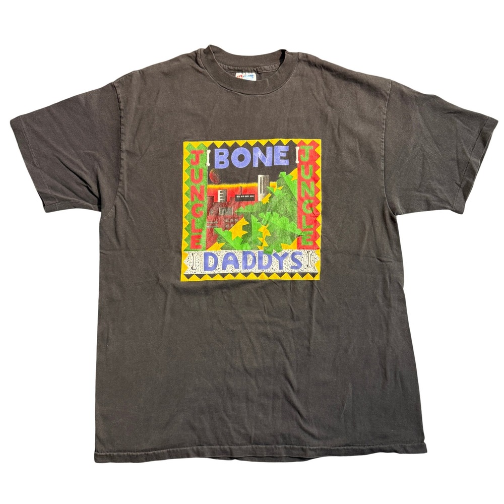 Vintage 90s Bone Daddys Jungle Band Graphic T-Shirt Black XL USA Made